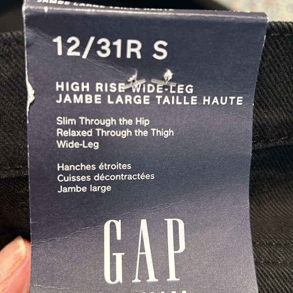 NWT Ladies 12/31R Gap High Rise Wide-Leg Black Jeans - Picture 10 of 11